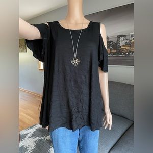 Lane Bryant - A swing black top with open shoulders